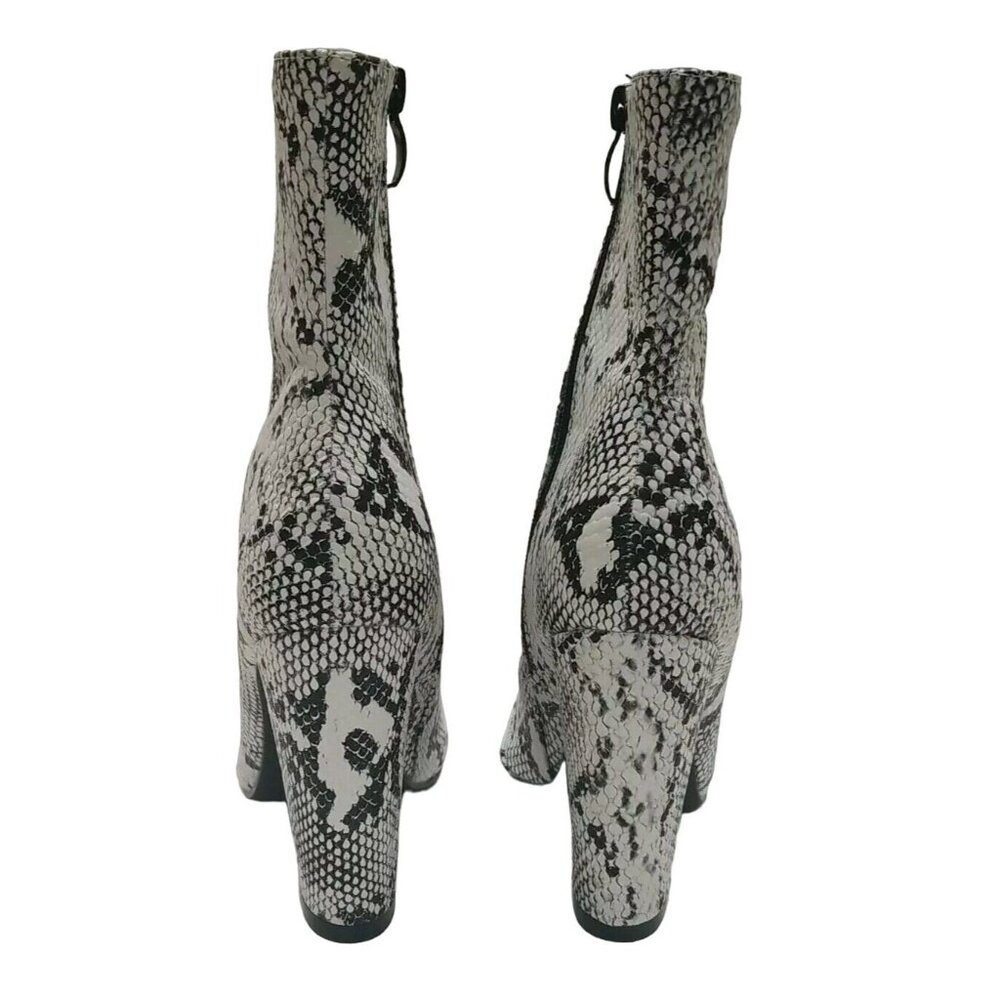 ✅Faux Snakeskin Ankle Booties Side Zip Pointy Toe High Heel Boots Women's EU37 - Picture 8 of 11